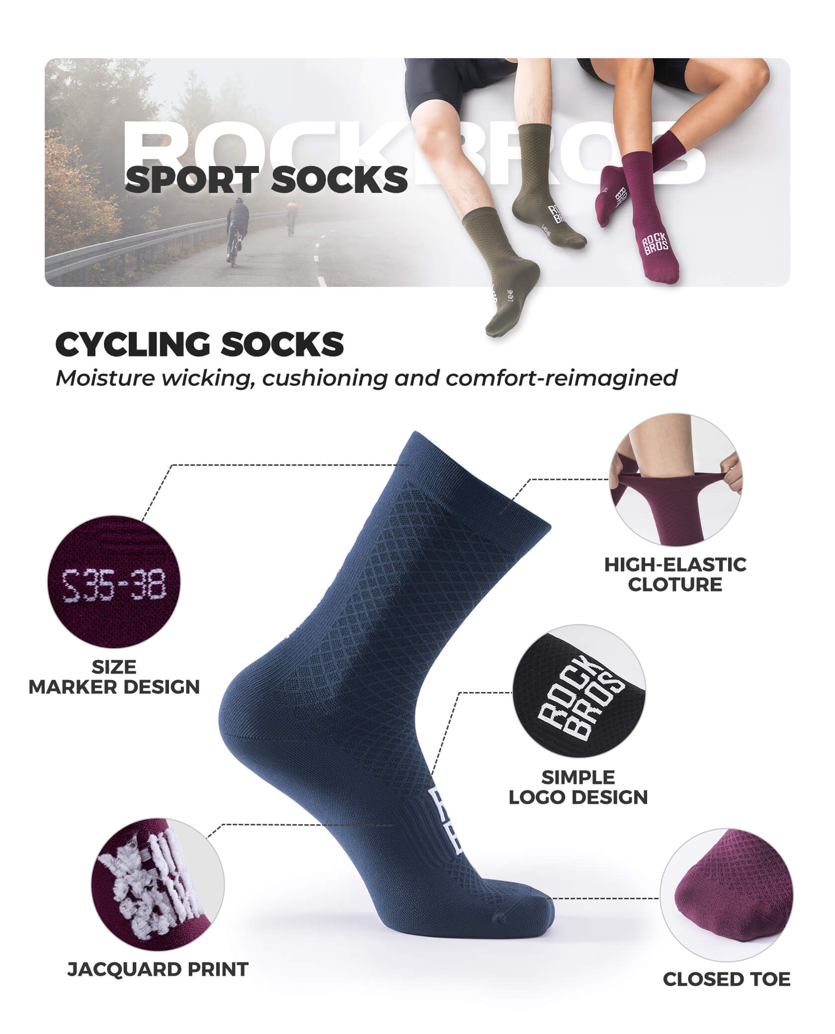 ROAD-TO-SKY Breathable Cycling Socks - OVERLANDERS Outfitter