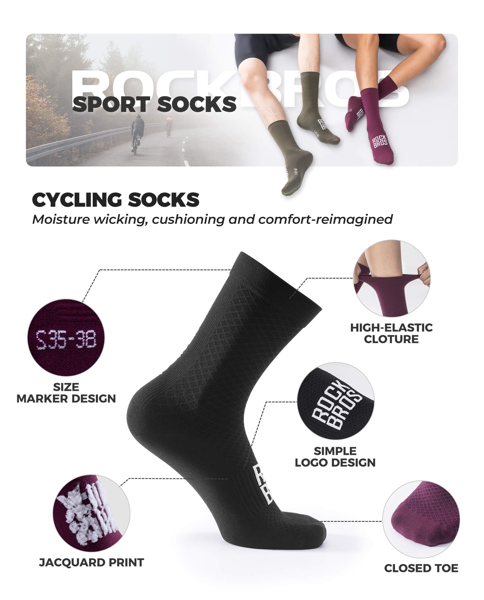 ROAD-TO-SKY Breathable Cycling Socks - OVERLANDERS Outfitter