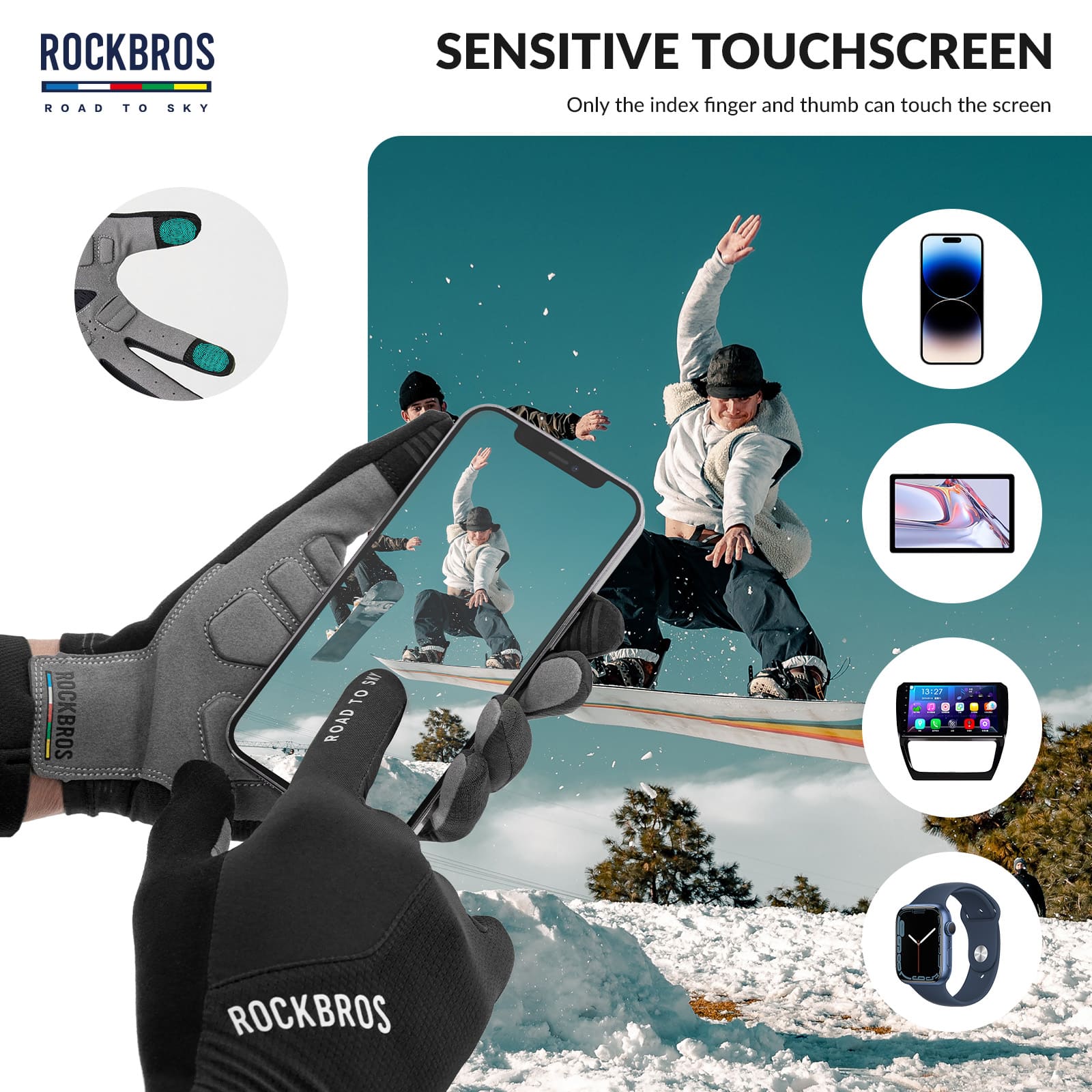 ROAD TO SKY Breathable Anti-Slip Full Finger Cycling Gloves - OVERLANDERS Outfitter