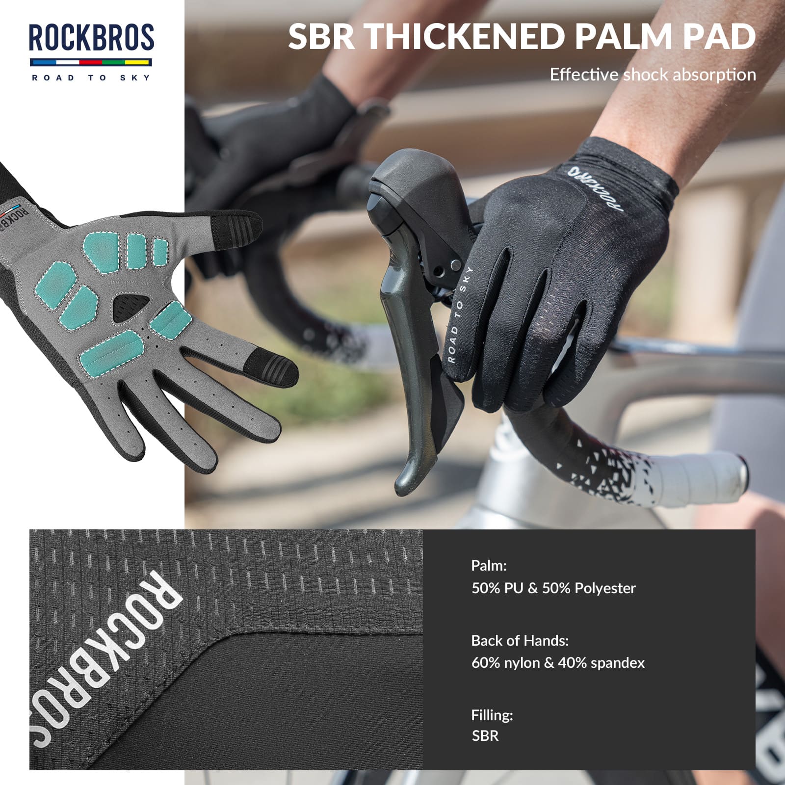 ROAD TO SKY Breathable Anti-Slip Full Finger Cycling Gloves - OVERLANDERS Outfitter