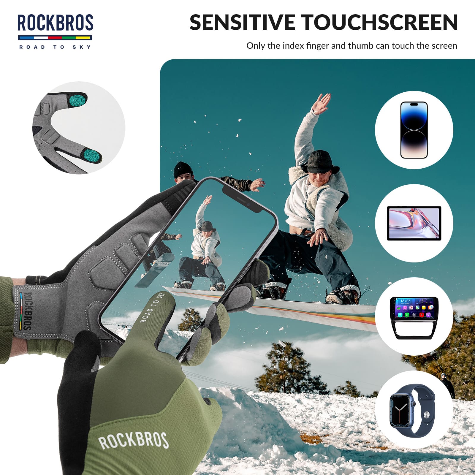 ROAD TO SKY Breathable Anti-Slip Full Finger Cycling Gloves - OVERLANDERS Outfitter
