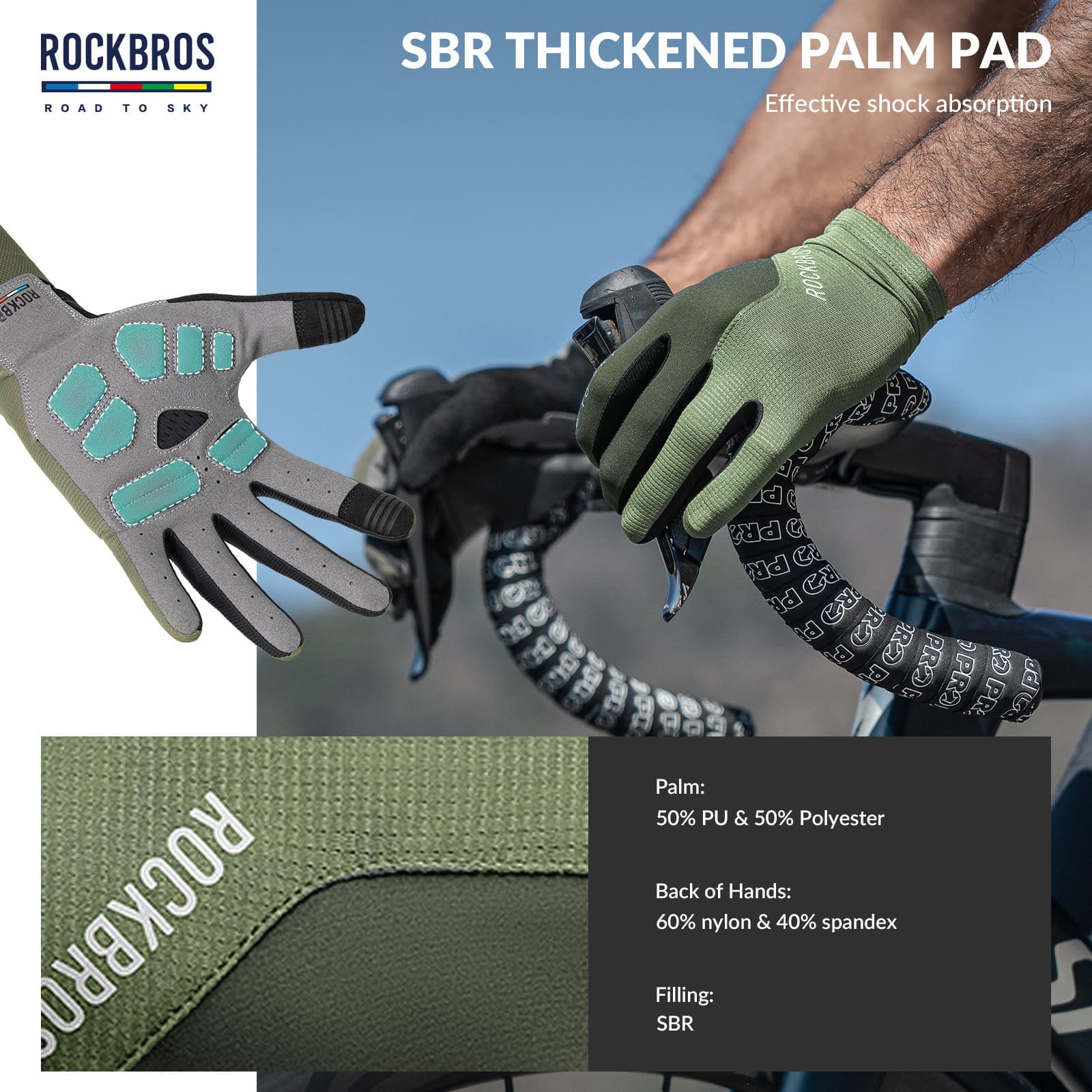 ROAD TO SKY Breathable Anti-Slip Full Finger Cycling Gloves - OVERLANDERS Outfitter