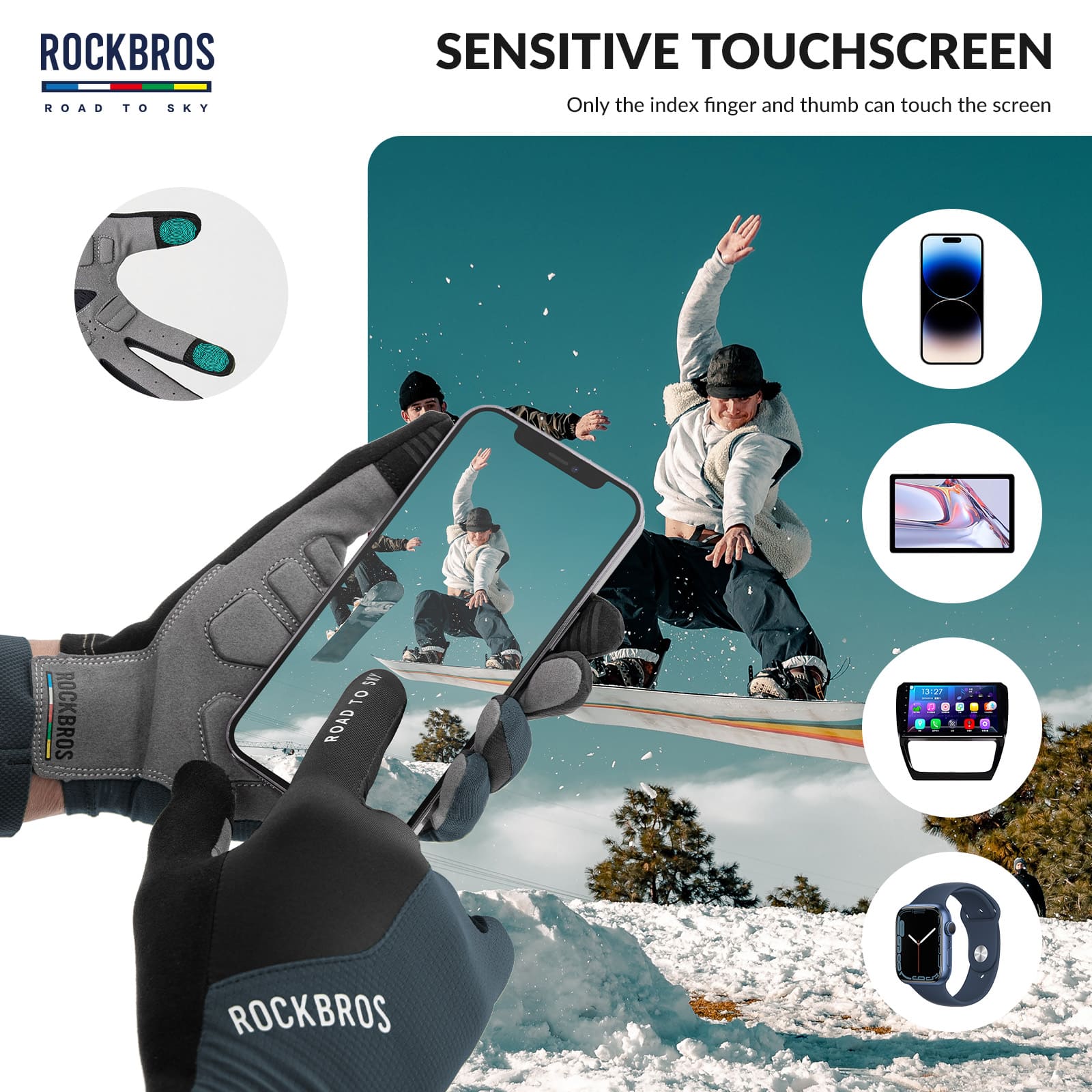 ROAD TO SKY Breathable Anti-Slip Full Finger Cycling Gloves - OVERLANDERS Outfitter
