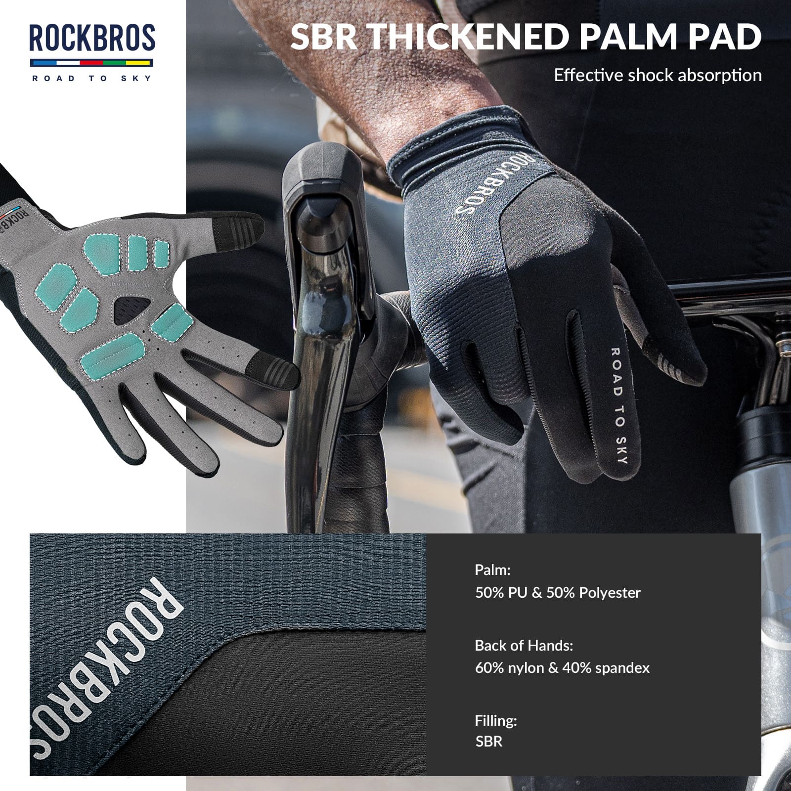 ROAD TO SKY Breathable Anti-Slip Full Finger Cycling Gloves - OVERLANDERS Outfitter