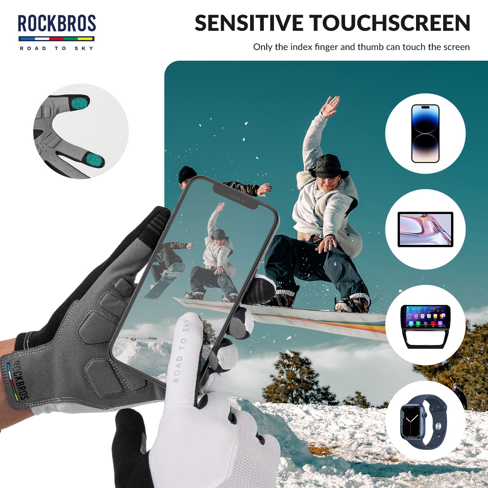ROAD TO SKY Breathable Anti-Slip Full Finger Cycling Gloves - OVERLANDERS Outfitter