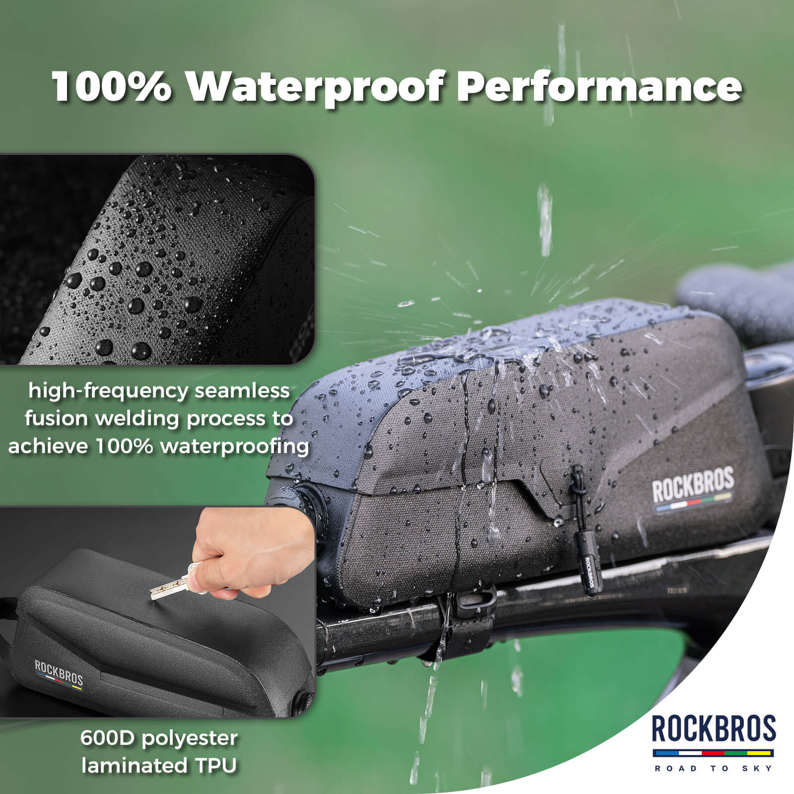 Road To Sky 100% Waterproof Magnetic Top Tube Bike Frame Bag – 0.6L/0.9L - OVERLANDERS Outfitter
