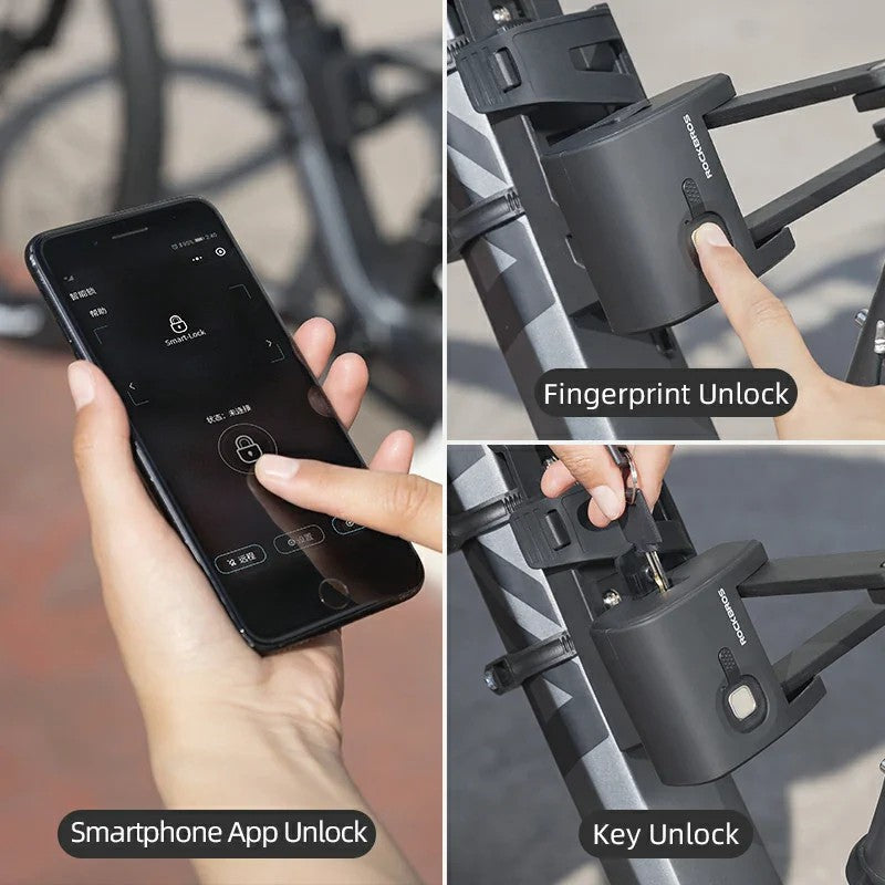 Foldable Smart Bike Lock with Fingerprint Unlock - OVERLANDERS Outfitter