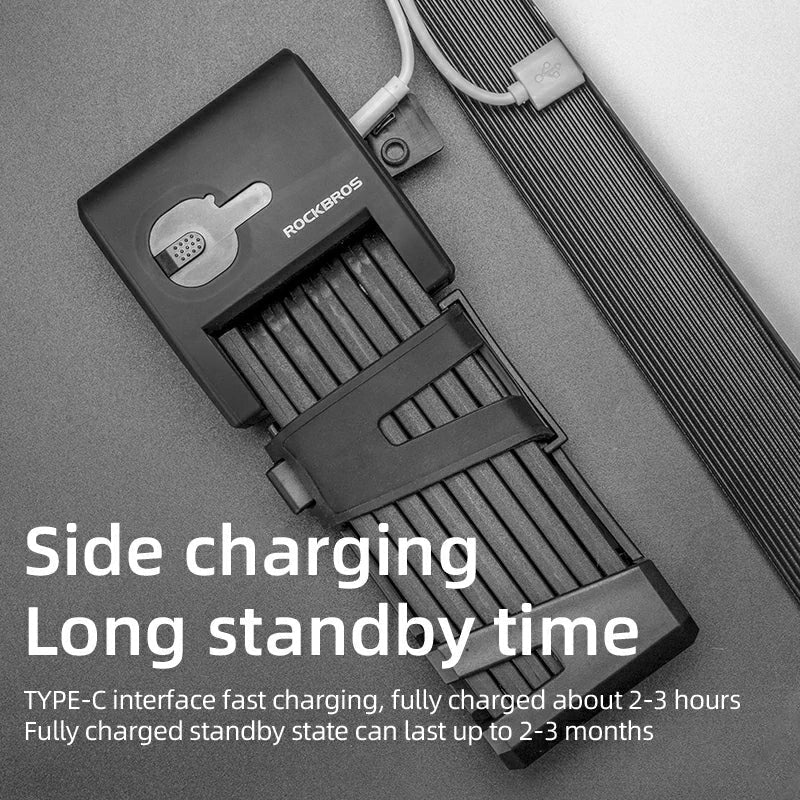 Foldable Smart Bike Lock with Fingerprint Unlock - OVERLANDERS Outfitter