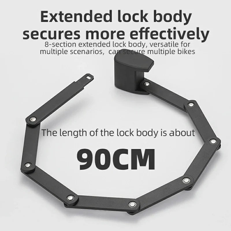 Foldable Smart Bike Lock with Fingerprint Unlock - OVERLANDERS Outfitter