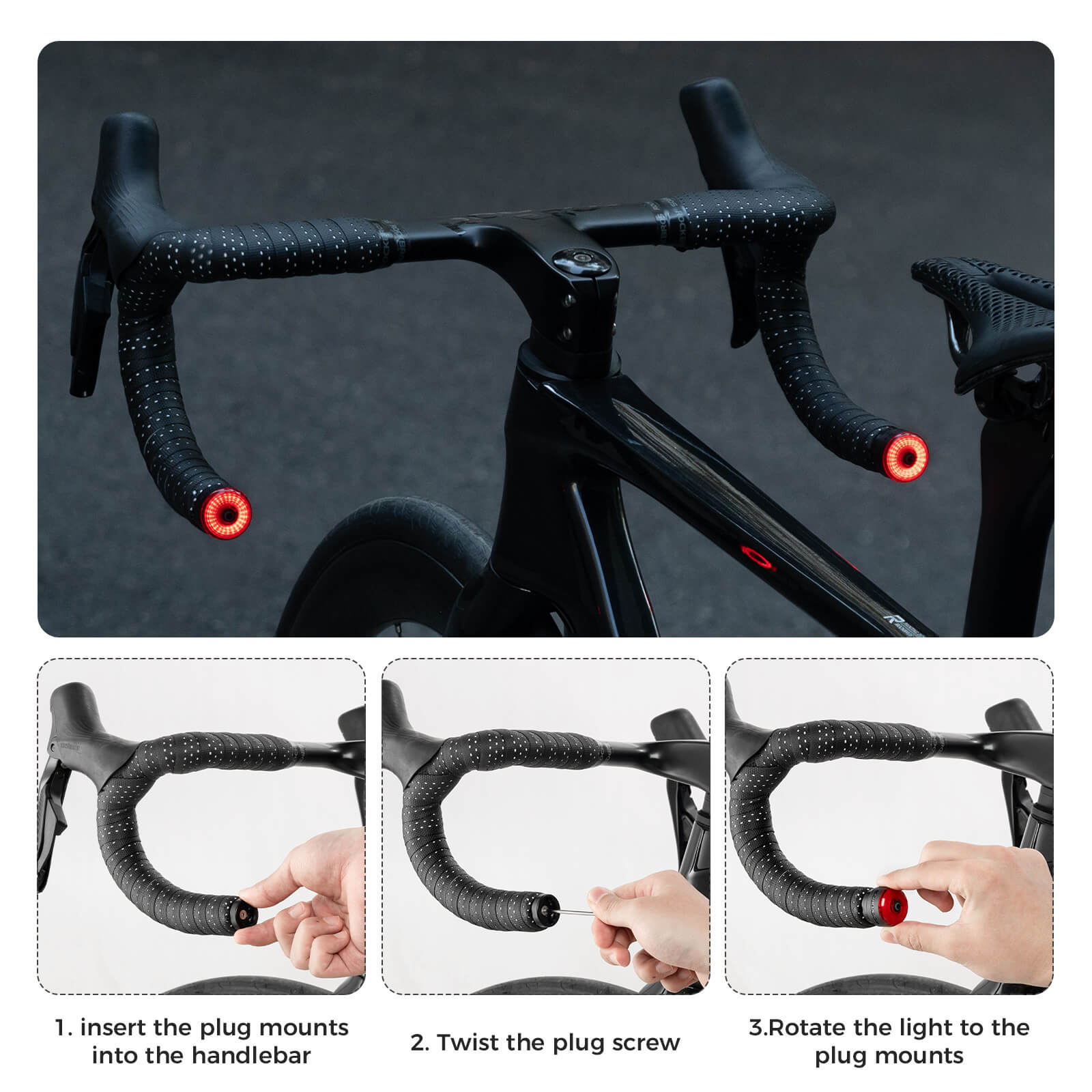 ROCKBROS R0 Smart Bike Rear or Handlebar End Light - Waterproof - OVERLANDERS Outfitter