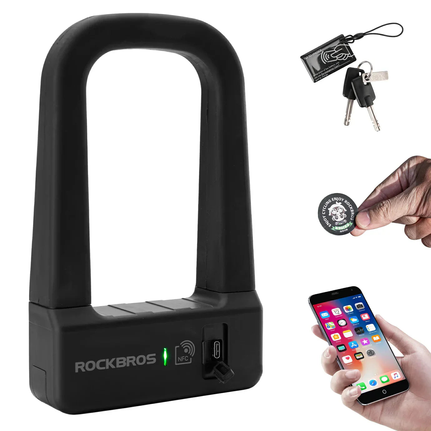 ROCKBROS Smart U-Lock NFC Bike Lock - OVERLANDERS Outfitter