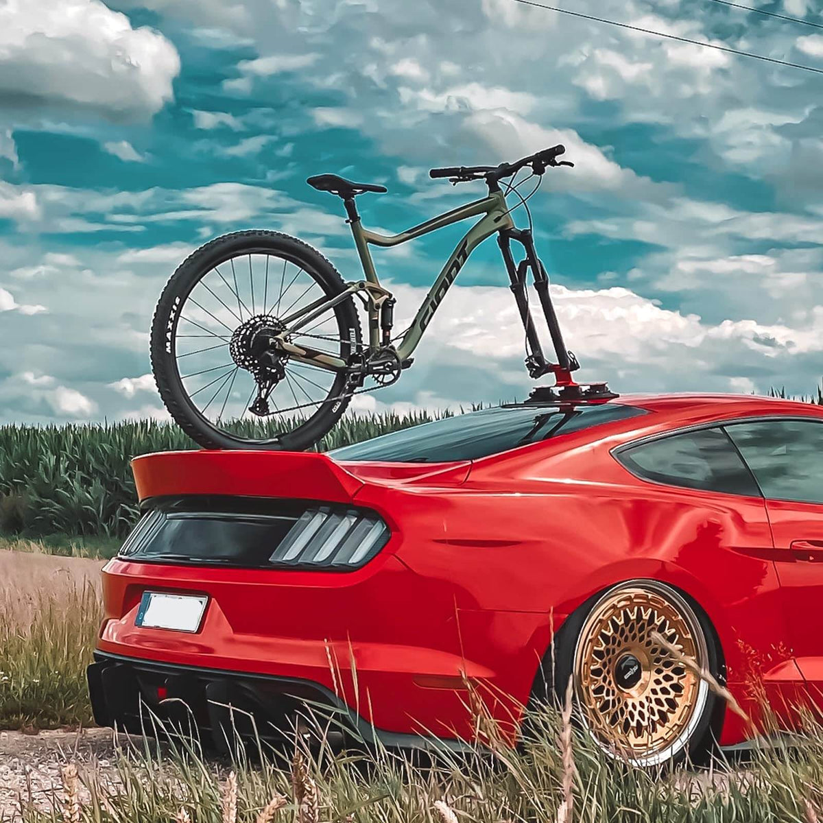 Suction Cup Bike Rack for Car Roof Quick Release Roof Mounted Carrier - OVERLANDERS Outfitter