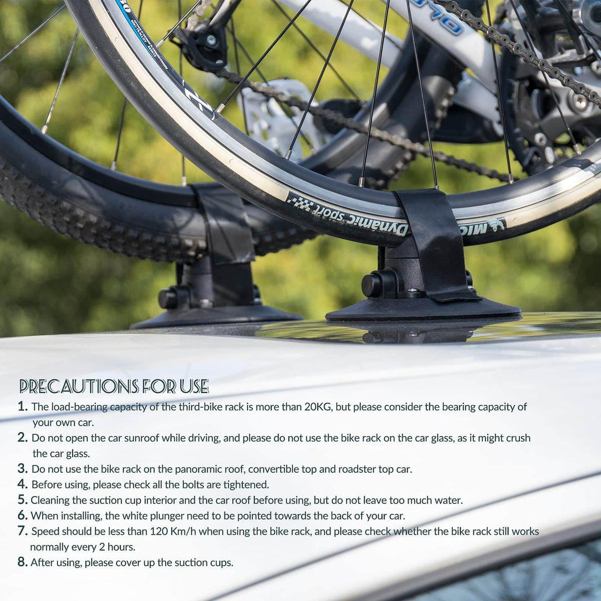 Suction Cup Bike Rack for Car Roof Quick Release Roof Mounted Carrier - OVERLANDERS Outfitter