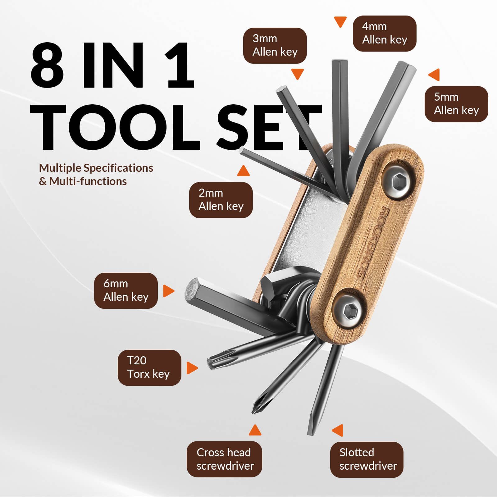 Titanium Bike Multi Tool with Wooden Handle - OVERLANDERS Outfitter