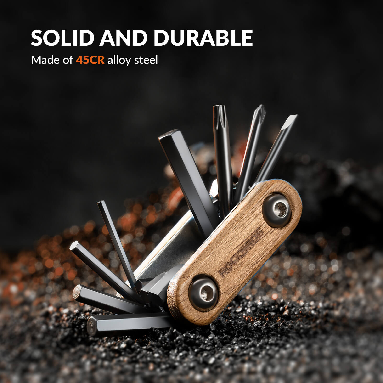 Titanium Bike Multi Tool with Wooden Handle - OVERLANDERS Outfitter