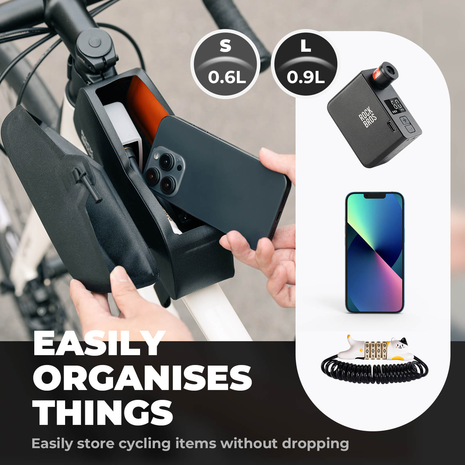 Top Tube Bike Frame Bag Magnetic 100% Waterproof - OVERLANDERS Outfitter
