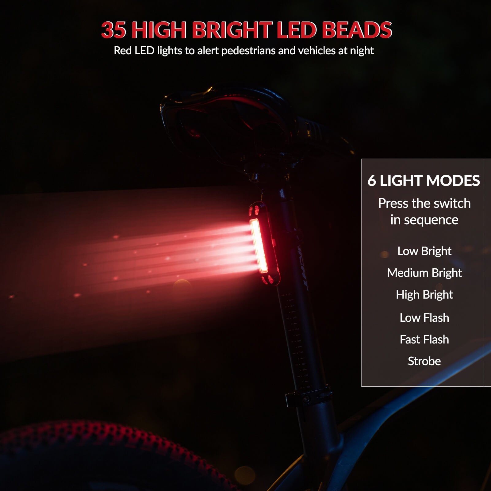 Rear Bike Light USB Rechargeable - OVERLANDERS Outfitter