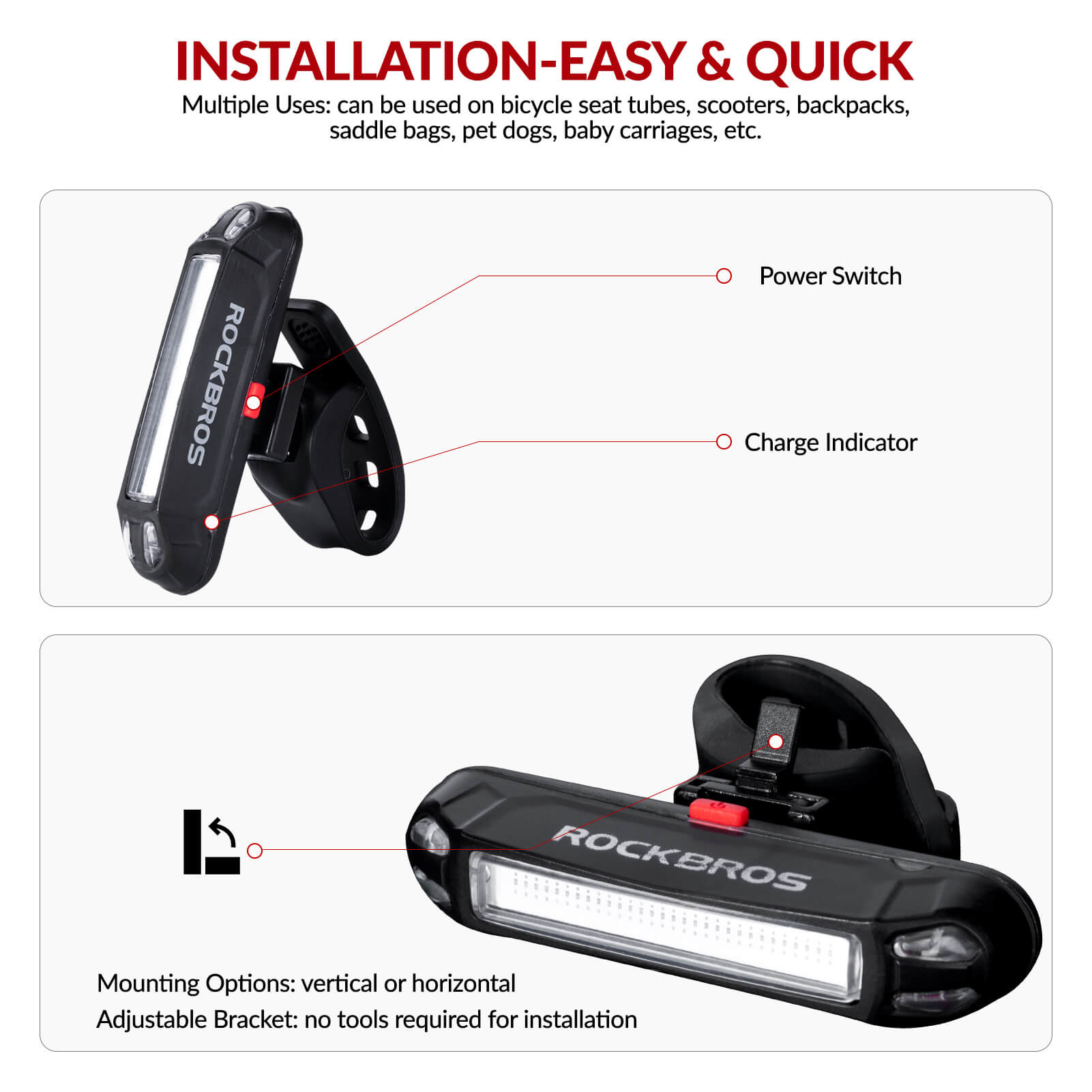 Rear Bike Light USB Rechargeable - OVERLANDERS Outfitter