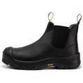 Black Rock Rooster Beaufort men's 6-inch composite toe pull-on leather work boots, sturdy and durable for industrial use.