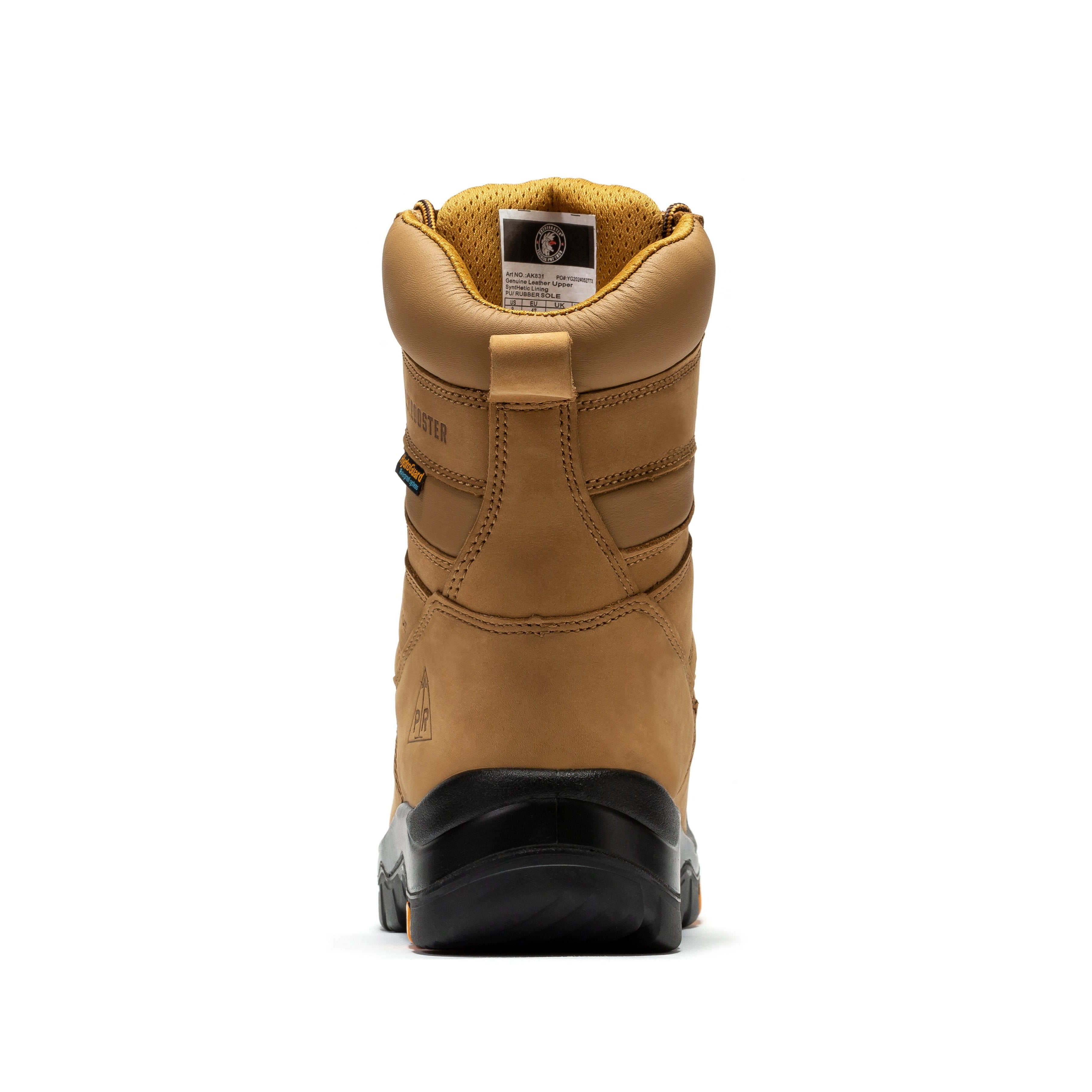 Brown Rock Rooster Beaufort men's 8-inch waterproof work boots with composite toe, rugged leather construction and sturdy sole.
