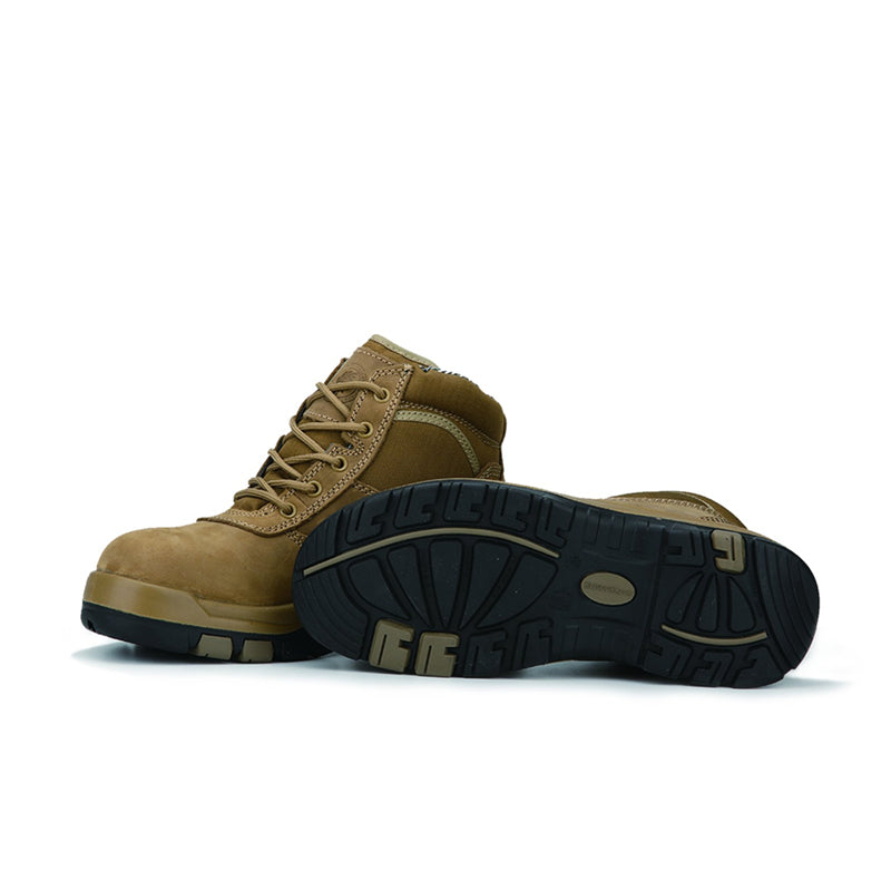 RockROOSTER Cortez brown 6-inch steel toe leather work boots with sturdy design and durable construction, ideal for demanding work environments.