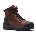 Brown ROCKROOSTER Daviston 6-inch waterproof work boots with composite toe for durability and safety in rugged environments.