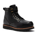 Rock Rooster Edgewood men's 6-inch black steel toe wedge work boots with rugged leather and sturdy design.