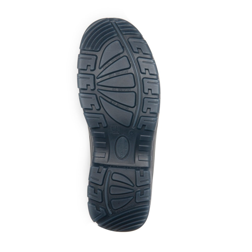 Black Rock Rooster Kensington 7-inch steel toe leather work boots with zip sides, durable construction, and rugged design.