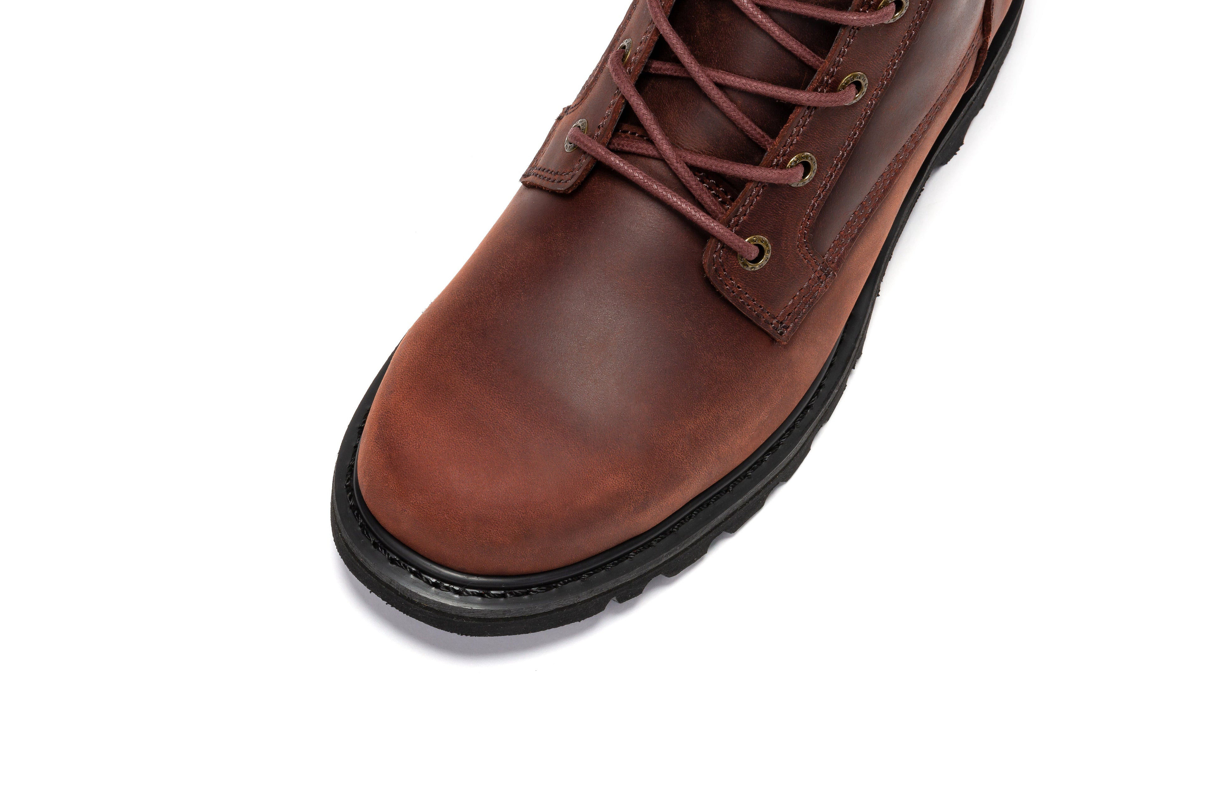 Rock Rooster Mantua men's 8-inch zip-sided soft toe work boots with lug sole, durable leather construction, and secure zipper closure.