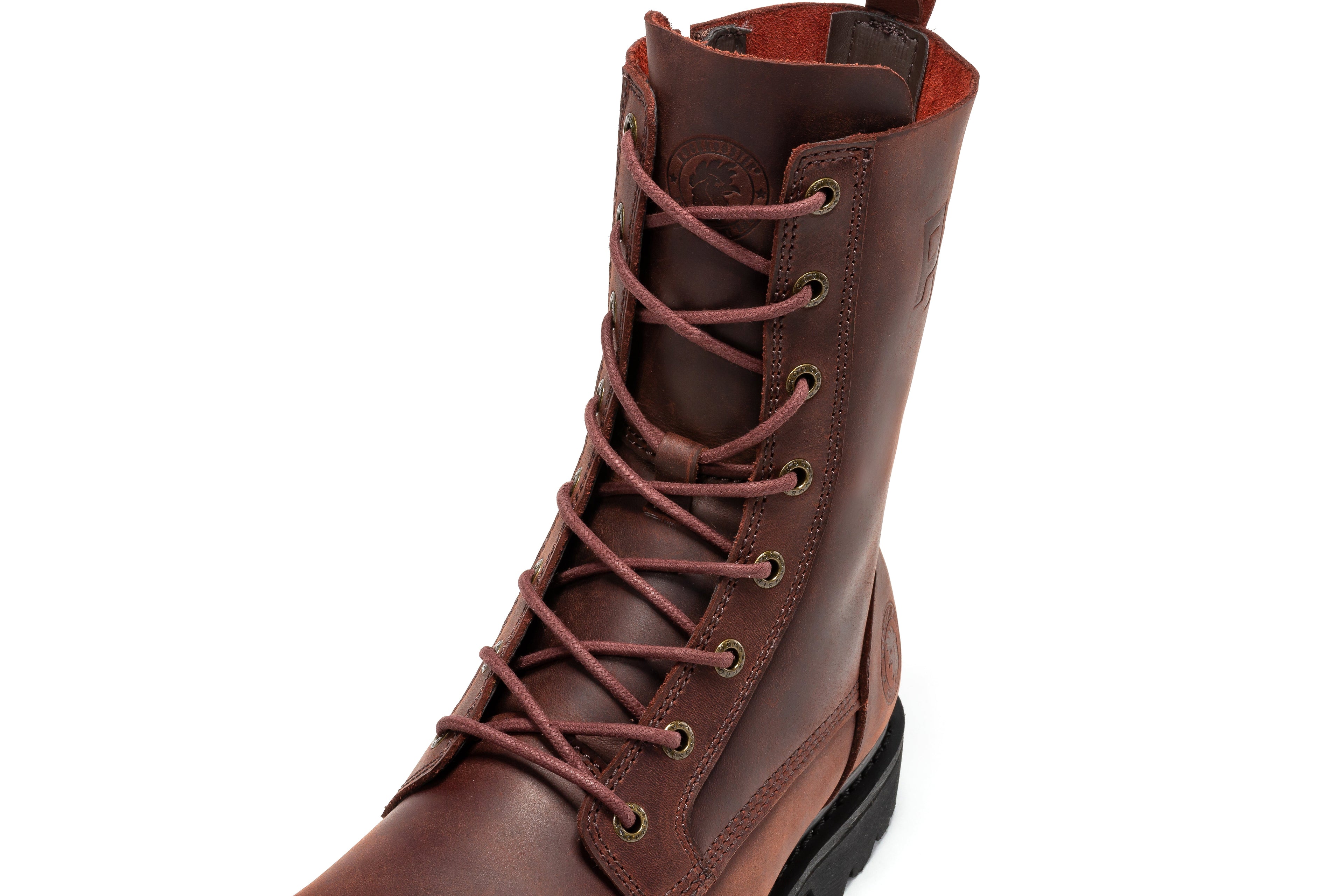 Rock Rooster Mantua men's 8-inch zip-sided work boots with soft toe and lug sole, durable leather construction for outdoor work.