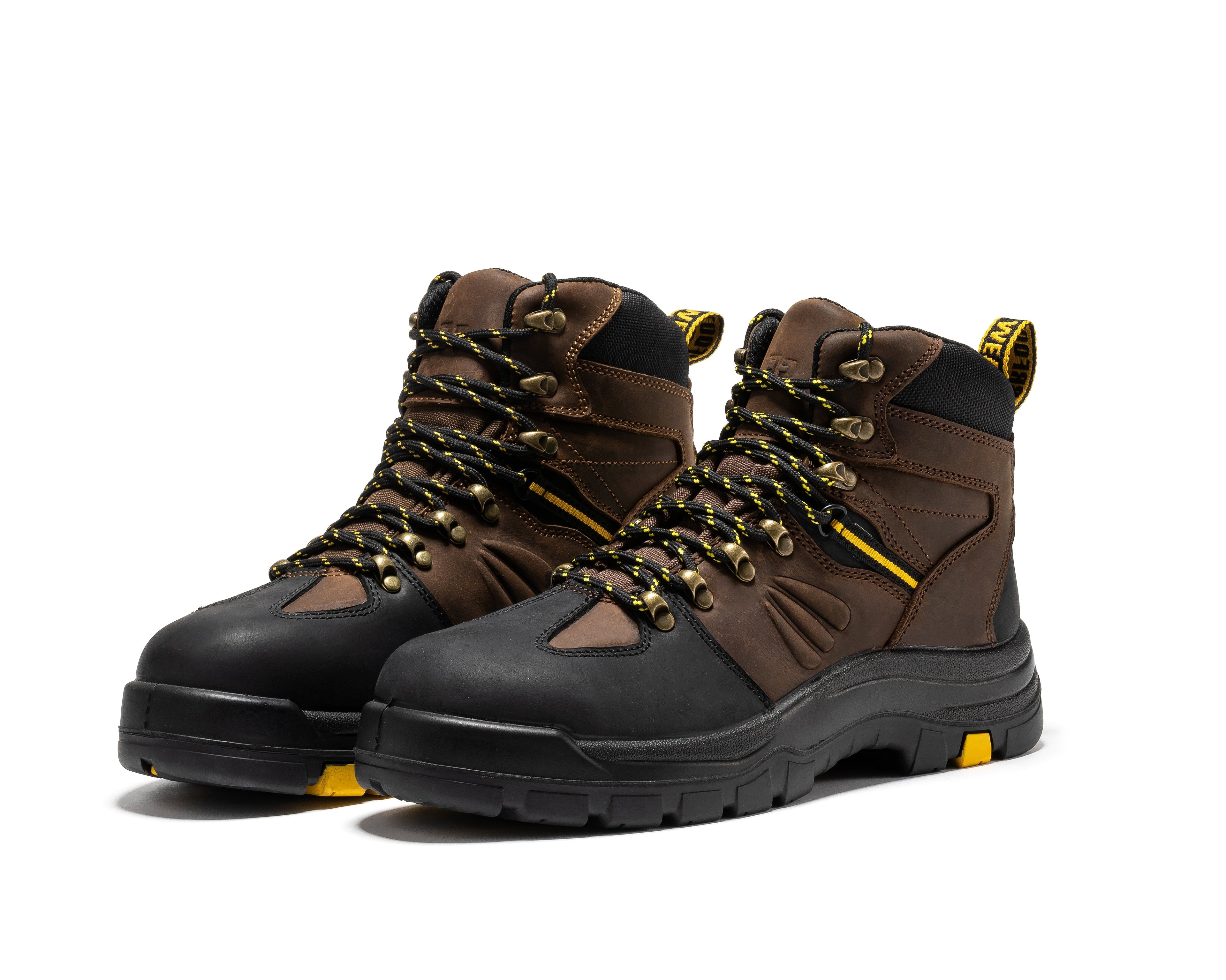 RockRooster Marfa Brown 6-inch waterproof composite toe leather work boots showing rugged design and sturdy construction