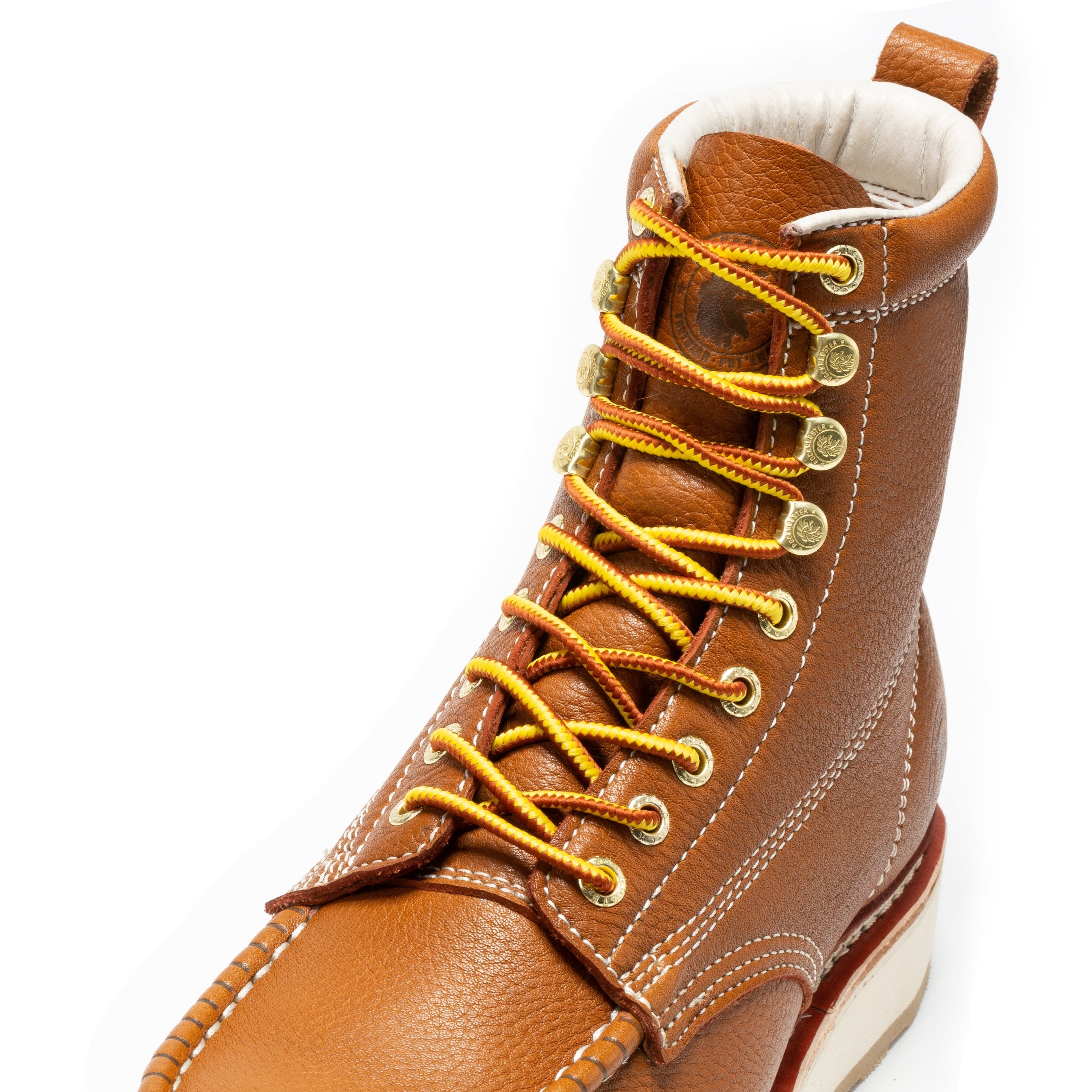 Rock Rooster Norwood men's 6-inch brown soft toe wedge work boots with sturdy leather construction and rugged outsole.