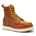 Rockrooster Norwood men's 6-inch brown soft toe wedge work boots with sturdy leather construction and rugged outsole.