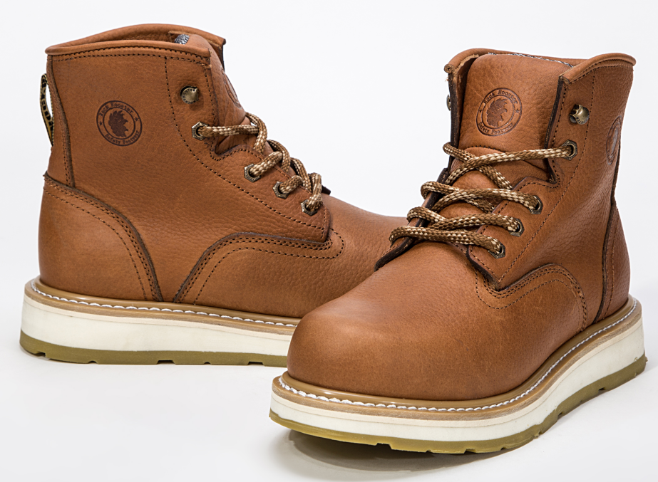 RockRooster Roberta men's wedge work boots in water-resistant leather with safety ASTM 2892 approval.