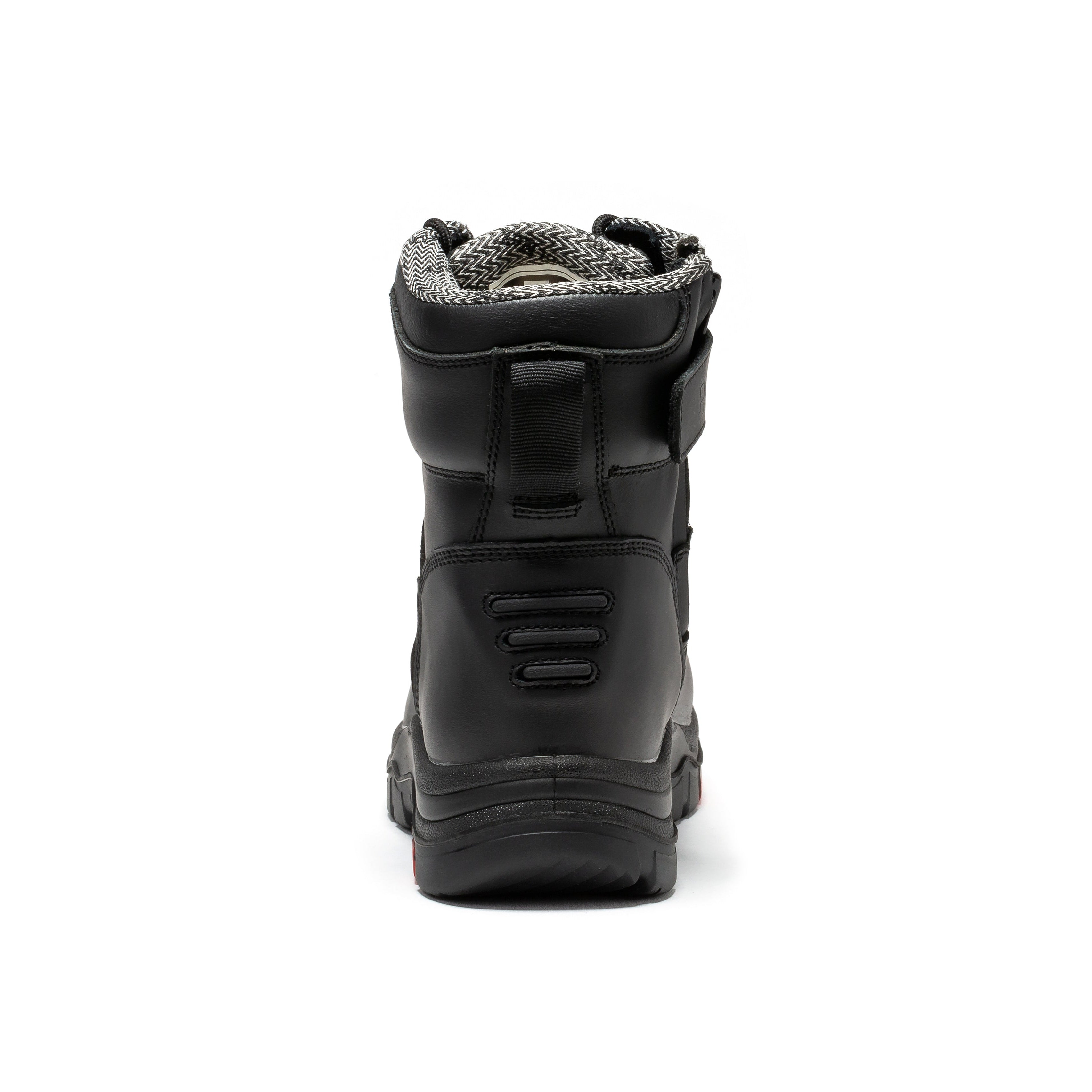 RockROOSTER Roslyn black 7-inch zip-sided composite toe leather work boots with rugged design and sturdy construction.