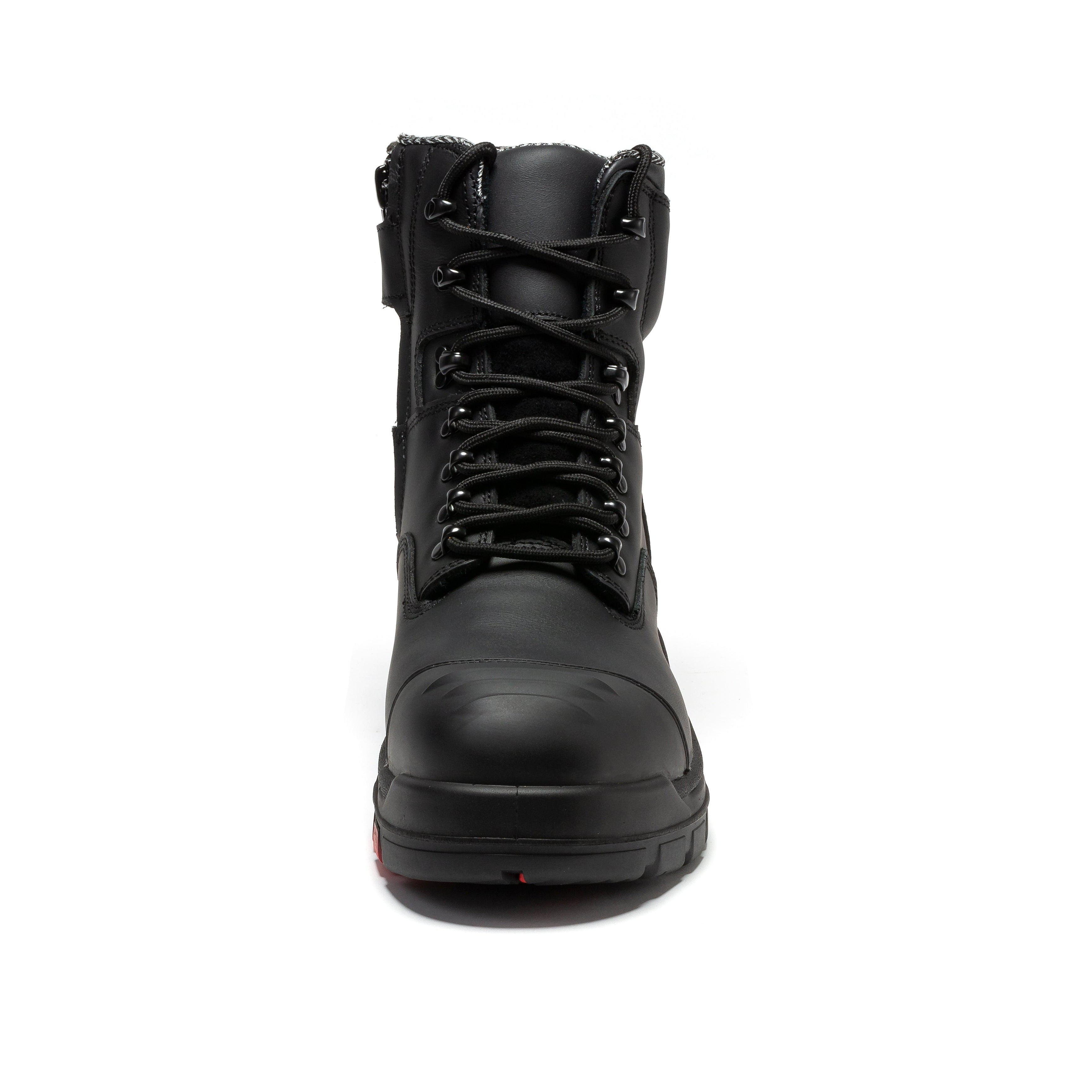 RockROOSTER Roslyn black 7-inch zip-sided composite toe leather work boots with sturdy construction and safety features.
