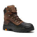 Rock Rooster Sedona 6-inch waterproof steel toe leather work boots with rugged design and sturdy soles.