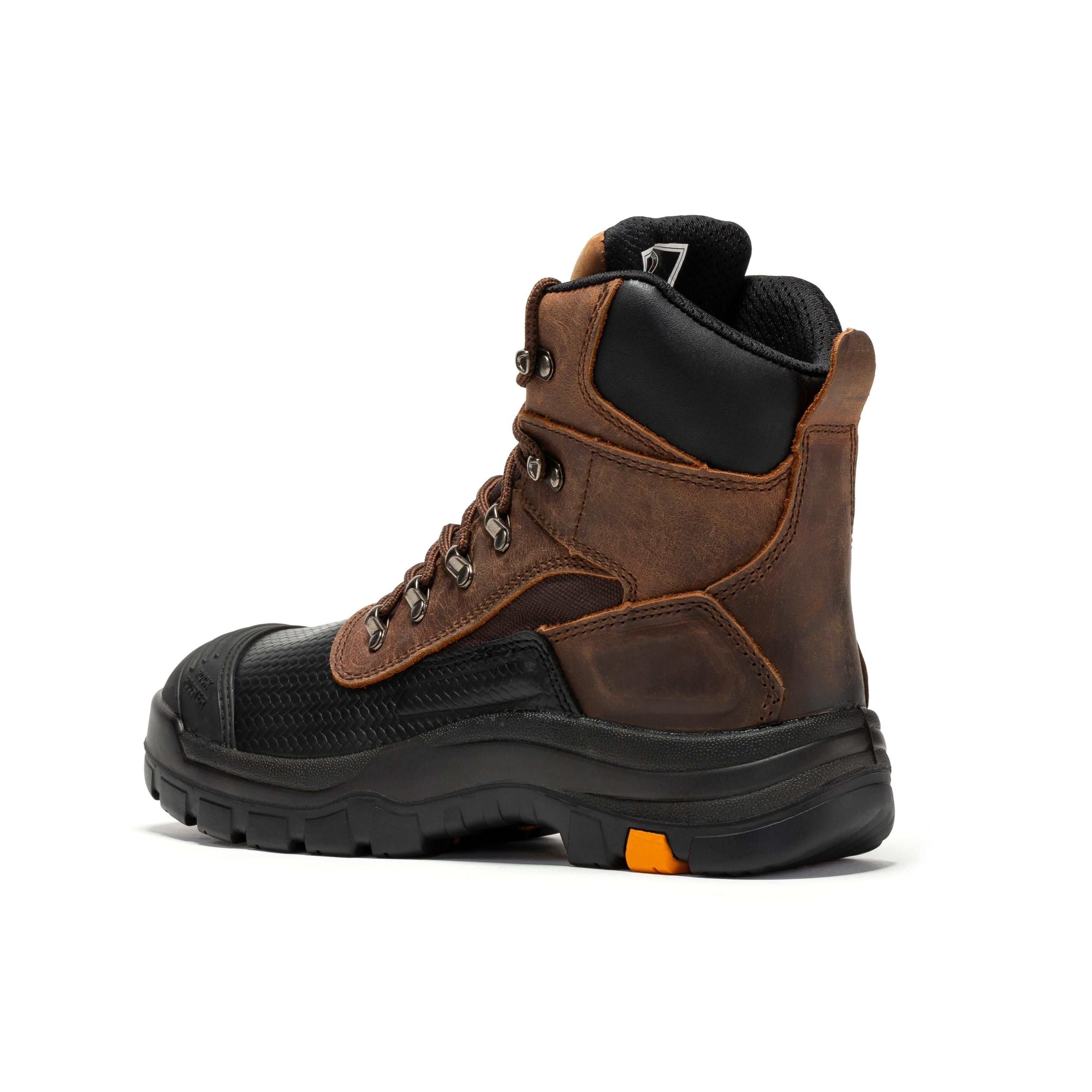 ROCKROOSTER Sedona 6-inch waterproof steel toe leather work boots for men, featuring durable leather and safety steel toe design.