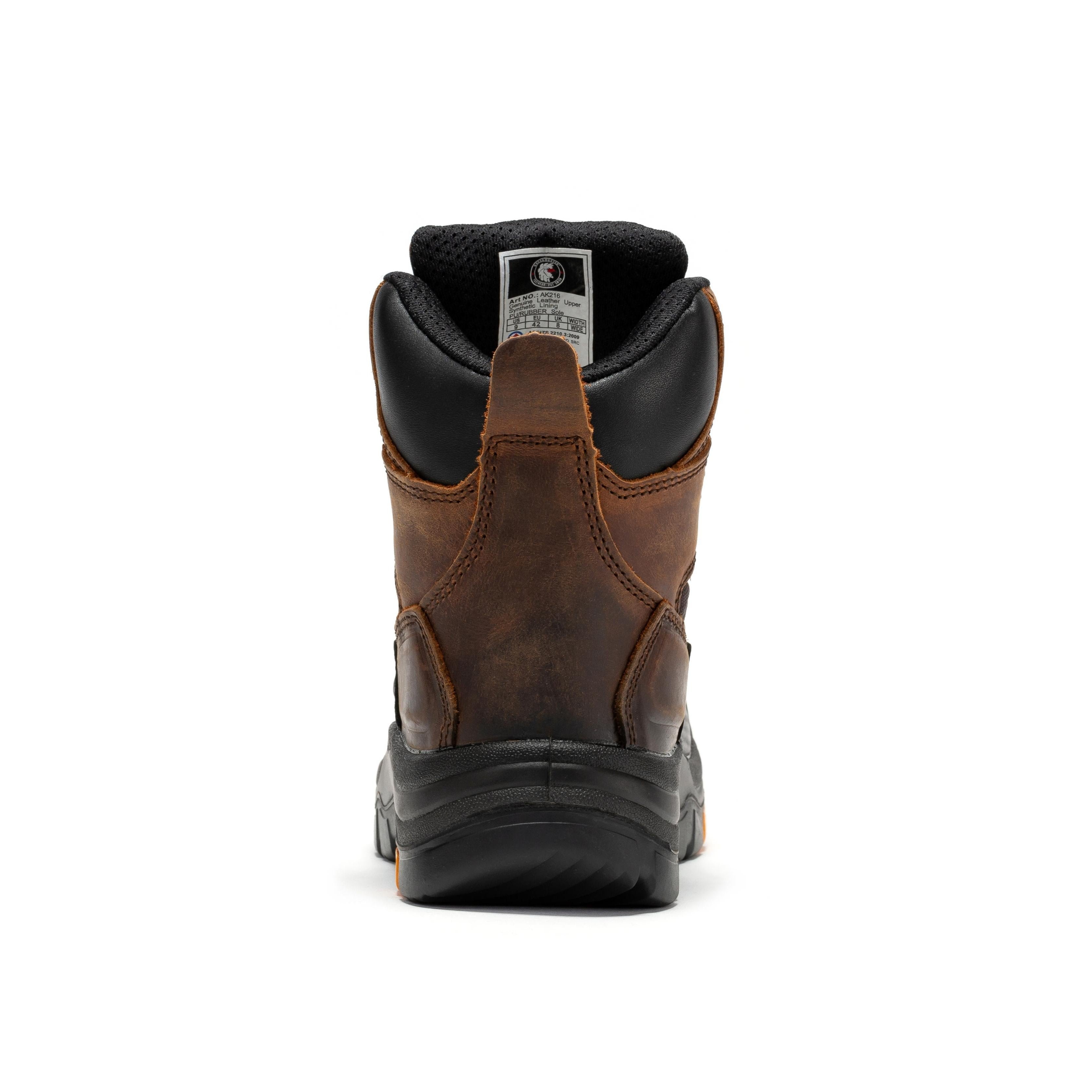 ROCKROOSTER Sedona 6-inch waterproof steel toe leather work boots, sturdy black leather shoes with reinforced steel toe and rugged sole.
