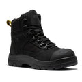 Black ROCKROOSTER Stowe 7-inch composite toe leather work boots with sturdy design and reinforced safety features.