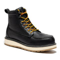 RockROOSTER Trinidad men's 6-inch black steel toe wedge work boots showing sturdy leather upper and rugged sole.