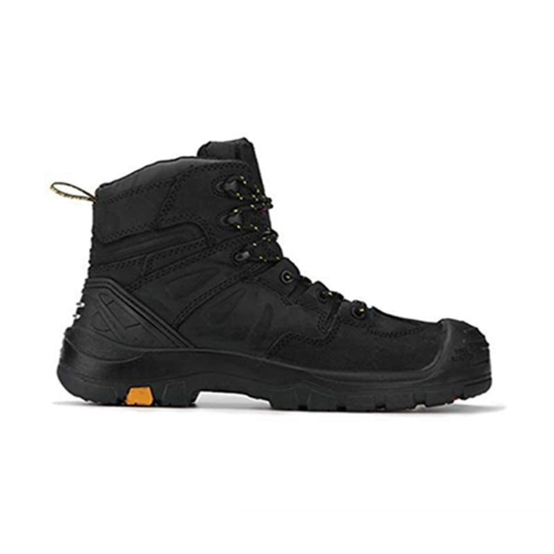 RockRooster Woodland Black 6-inch composite toe leather work boots showing sturdy construction and durable black leather.