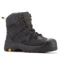 RockRooster Woodland Black 6-inch composite toe leather work boots, durable safety footwear with sturdy leather construction.
