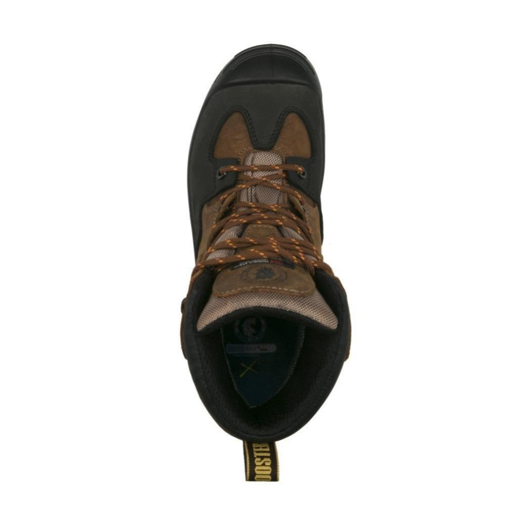Woodland Brown 6-inch waterproof safety toe leather work boots by Rock Rooster Footwear Inc, showing sturdy construction and safety features.