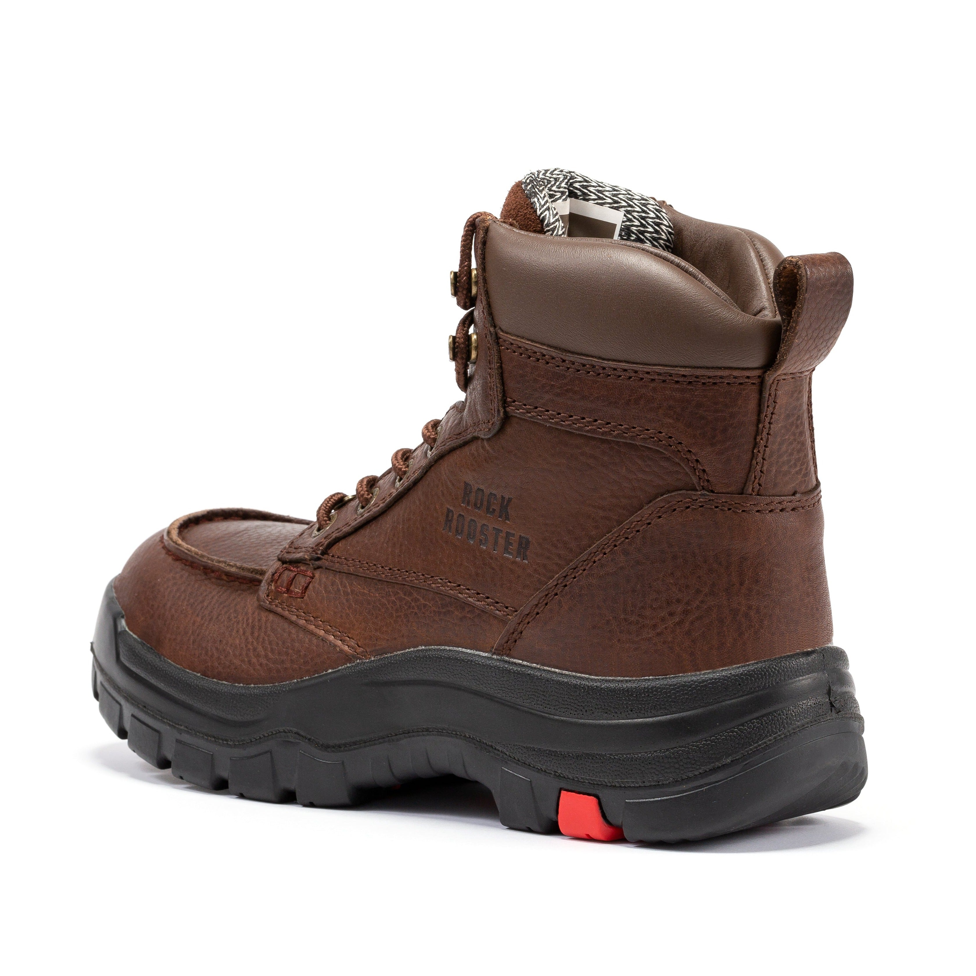 Rock Rooster Zumbro work boots with 6-inch wide soft toe, rubber outsole, EH protection, ASTM 2892 safety features.