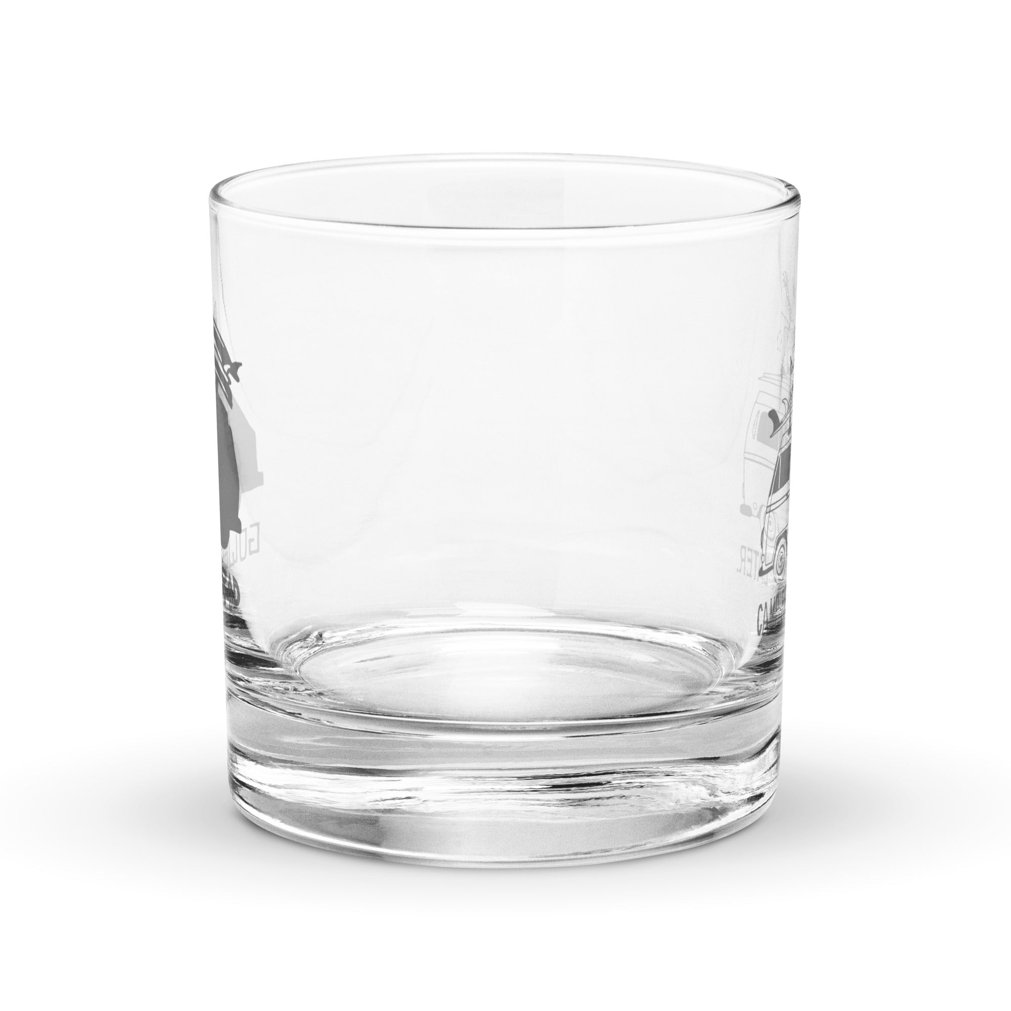 "Camp First, Work Later" Bus Rocks Glass - OVERLANDERS Outfitter