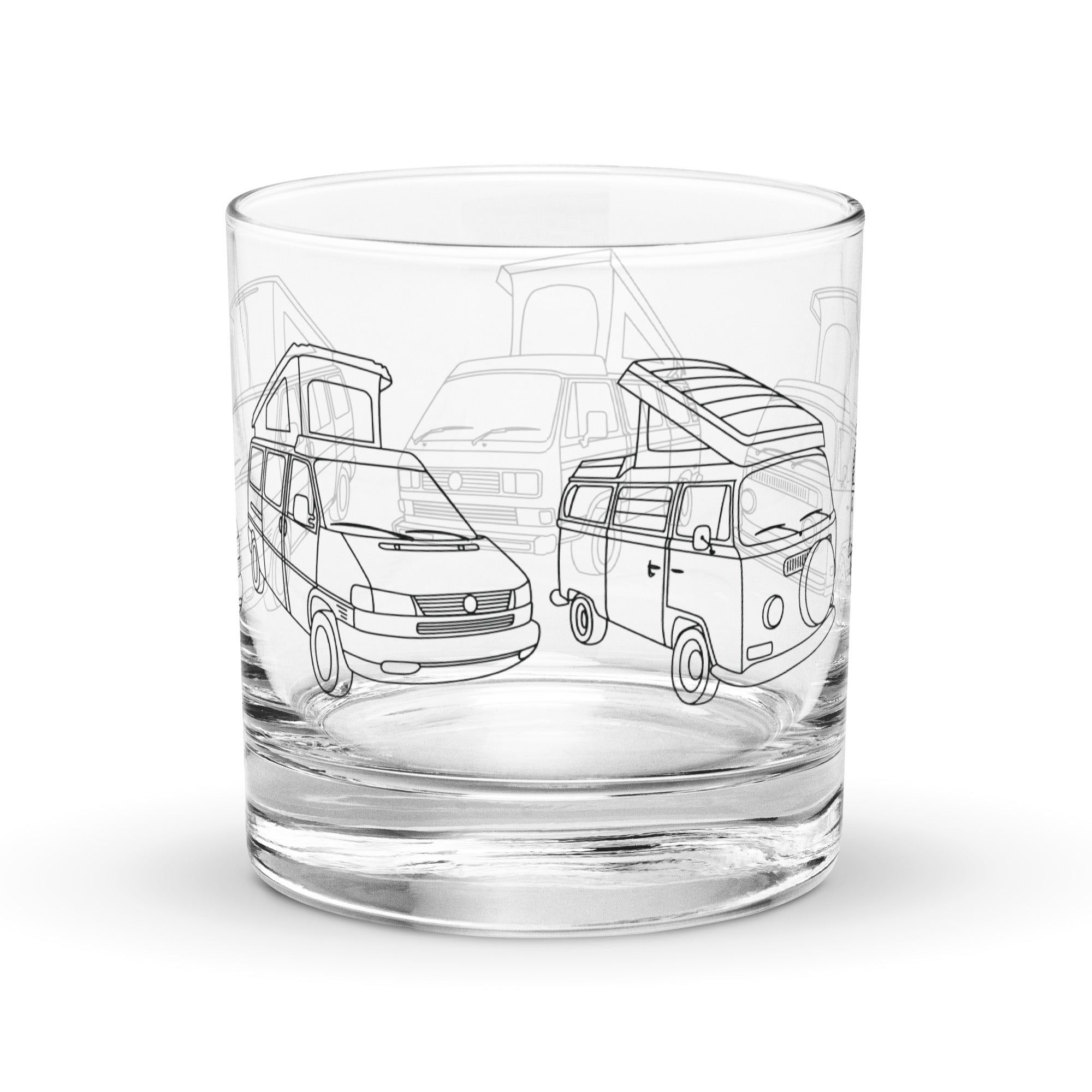 Van Evolution Line Art Rocks Glass - OVERLANDERS Outfitter