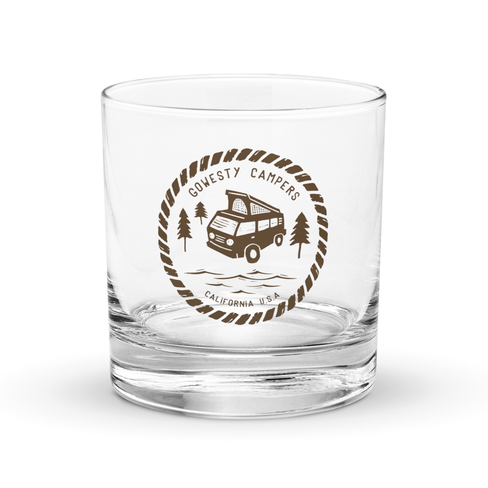 Woodcut Westy Life Rocks Glass - OVERLANDERS Outfitter