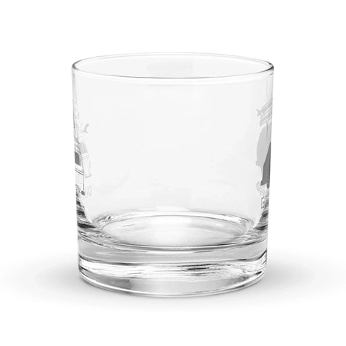 "Camp First, Work Later" Bus Rocks Glass - OVERLANDERS Outfitter