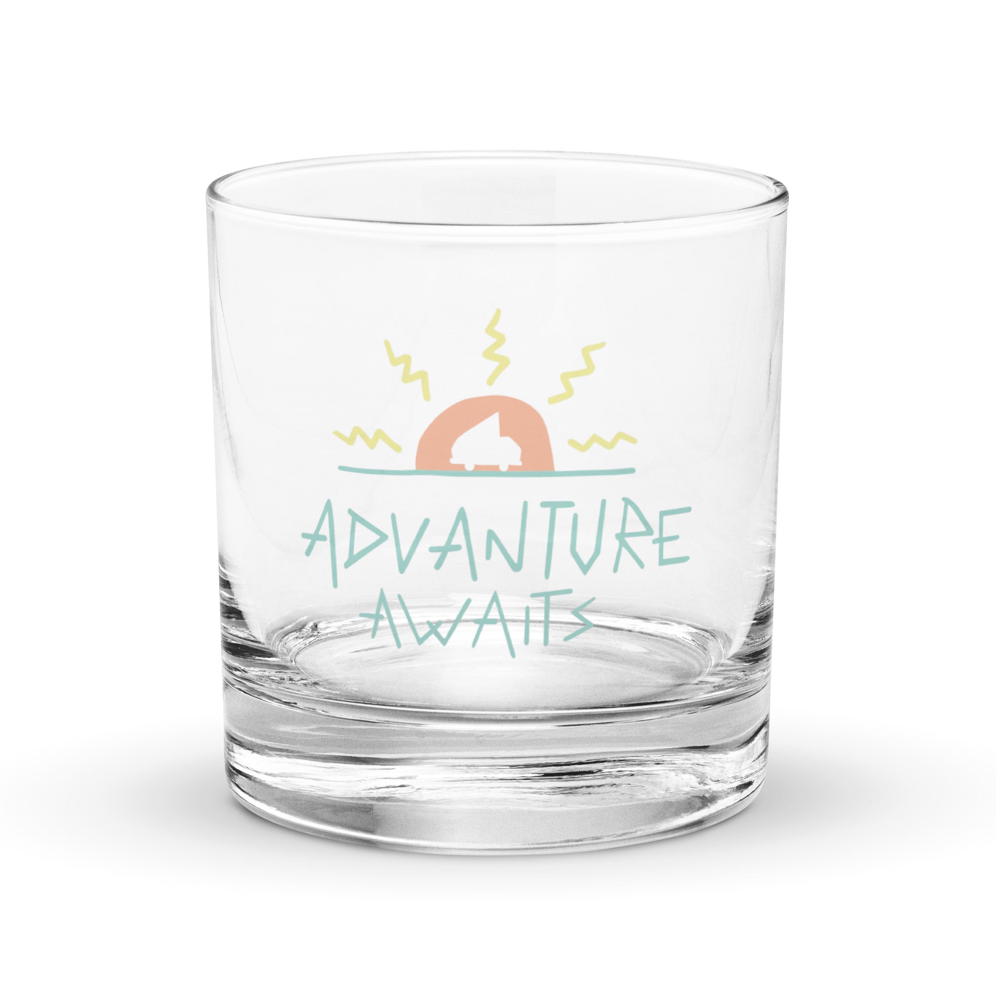 Advanture Awaits Rocks Glass - OVERLANDERS Outfitter